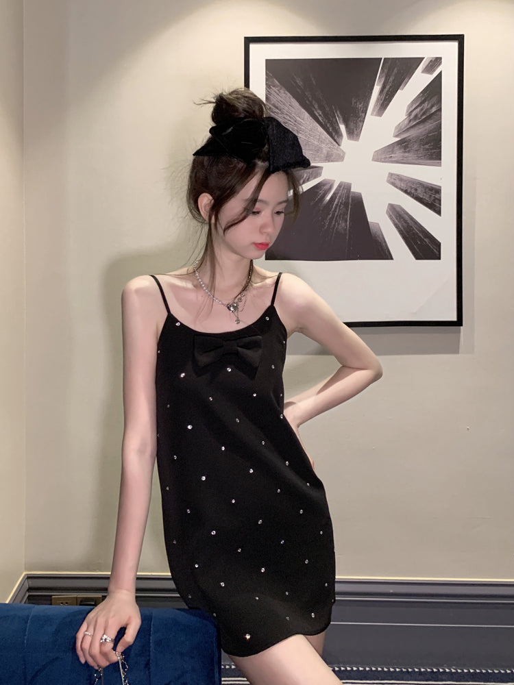 Black Crystal Sling Dress