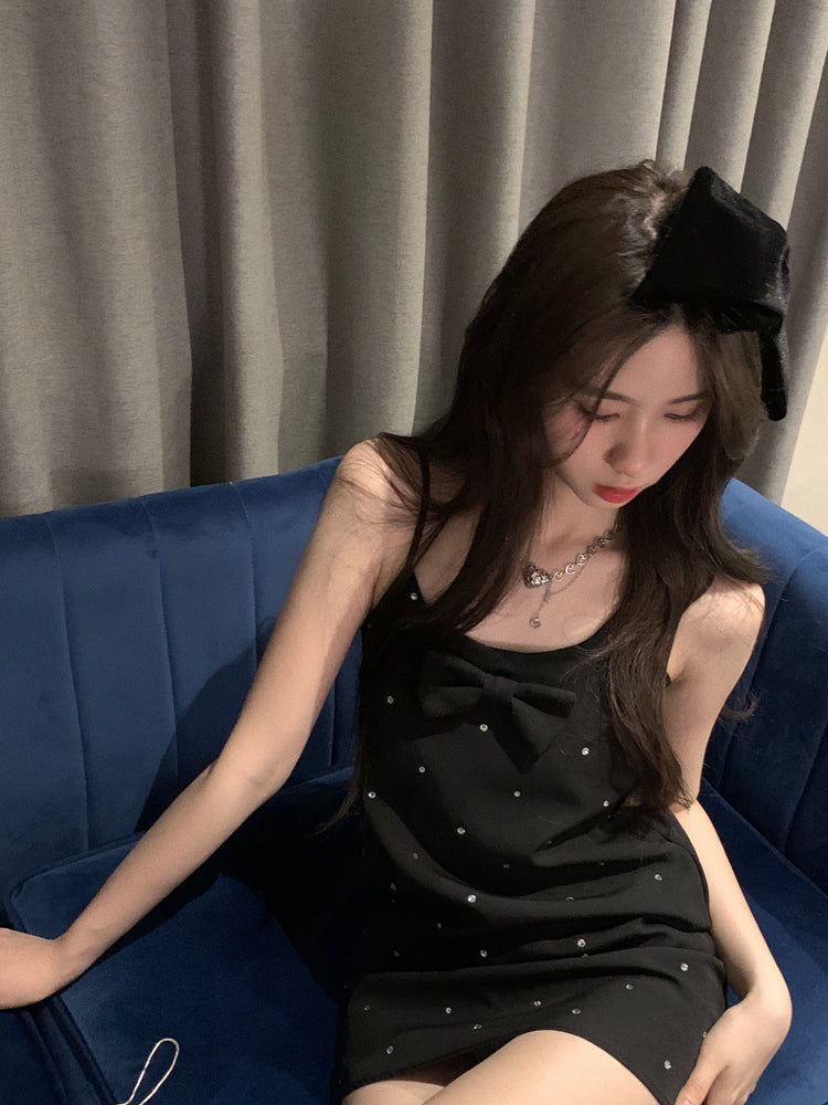 Black Crystal Sling Dress