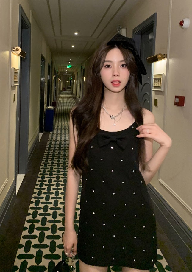 Black Crystal Sling Dress