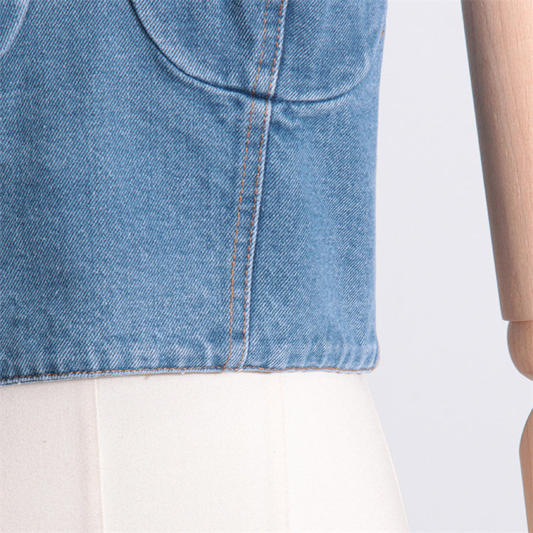 Blue Denim Bustier Camisole Top