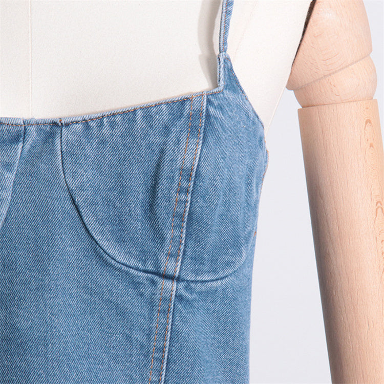Blue Denim Bustier Camisole Top
