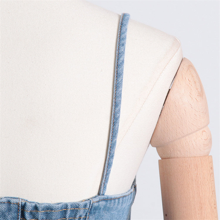 Blue Denim Bustier Camisole Top