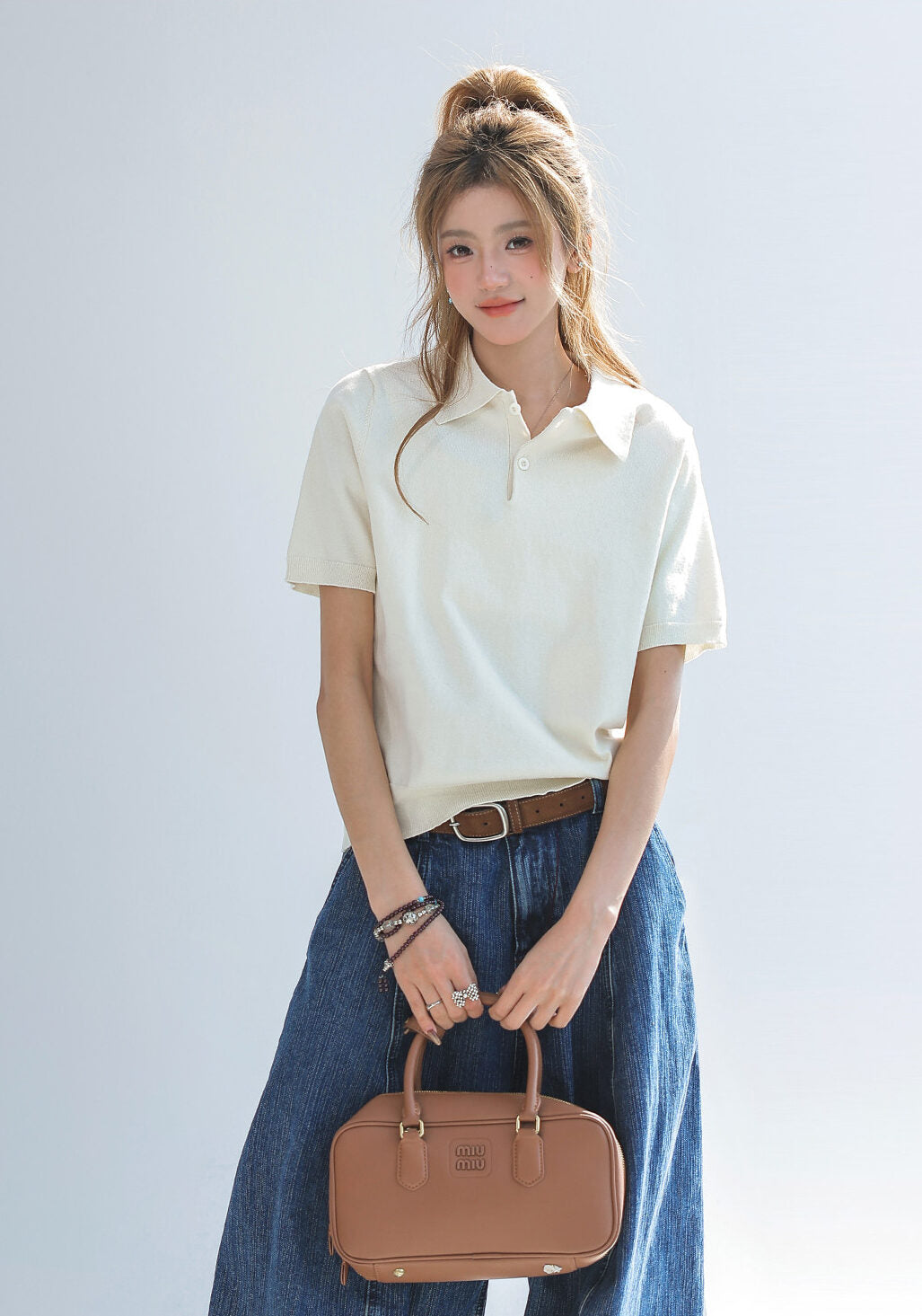 Solid Short Sleeve Polo Top