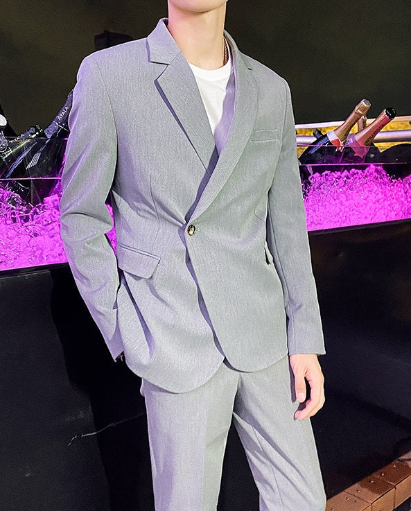 Grey Asymmetrical Suit Jacket