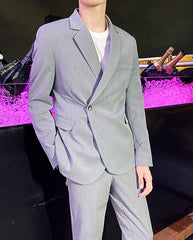 Grey Asymmetrical Suit Jacket