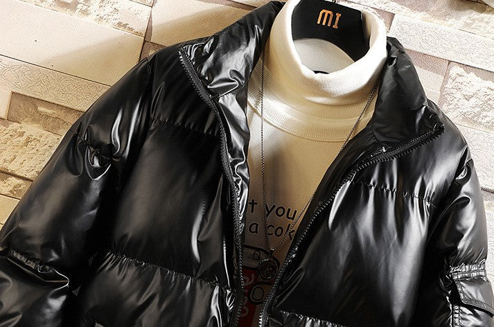 Glossy Grey Puffer Jacket
