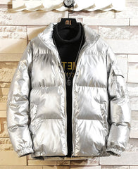 Glossy Grey Puffer Jacket