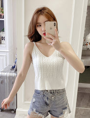 White Twisted Sling V-Neck Cami Top