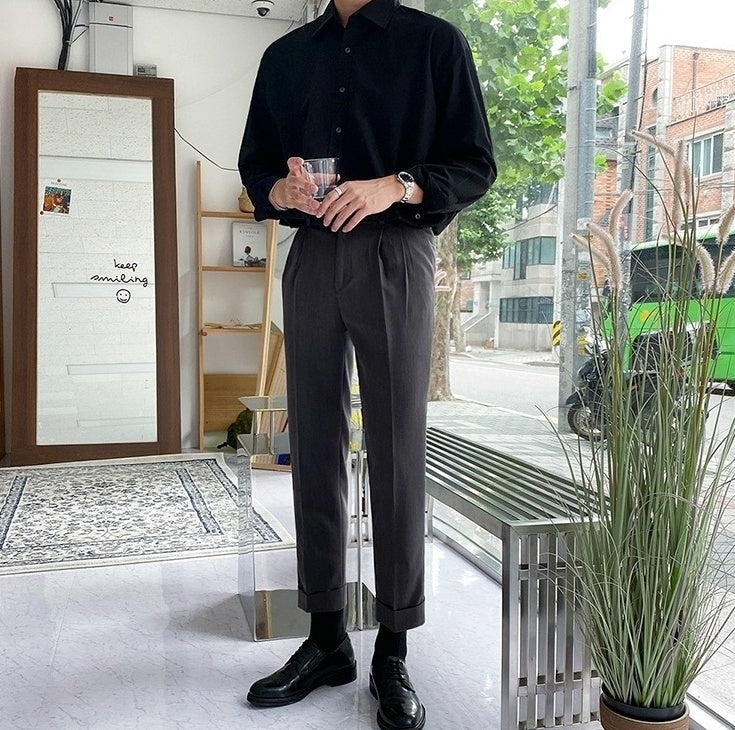 Spring Autumn Business Long Sleeve Shirt Trendy Casual