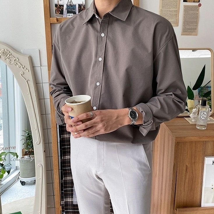 Spring Autumn Business Long Sleeve Shirt Trendy Casual