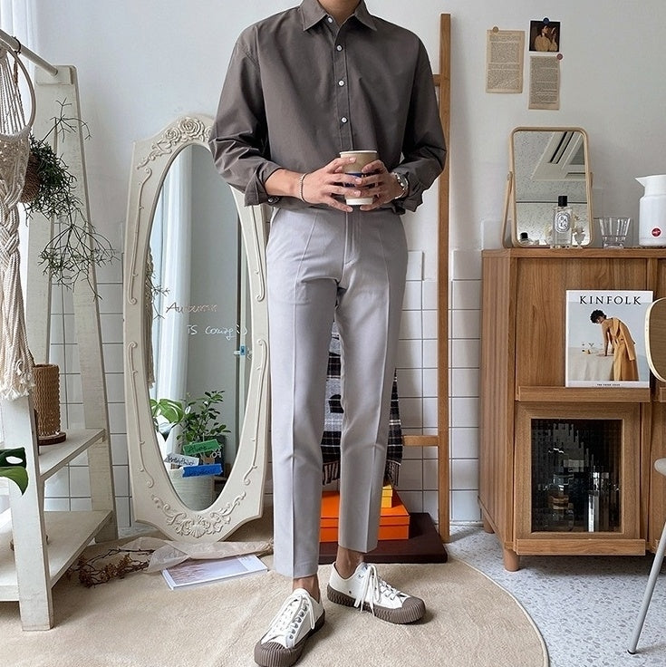 Spring Autumn Business Long Sleeve Shirt Trendy Casual