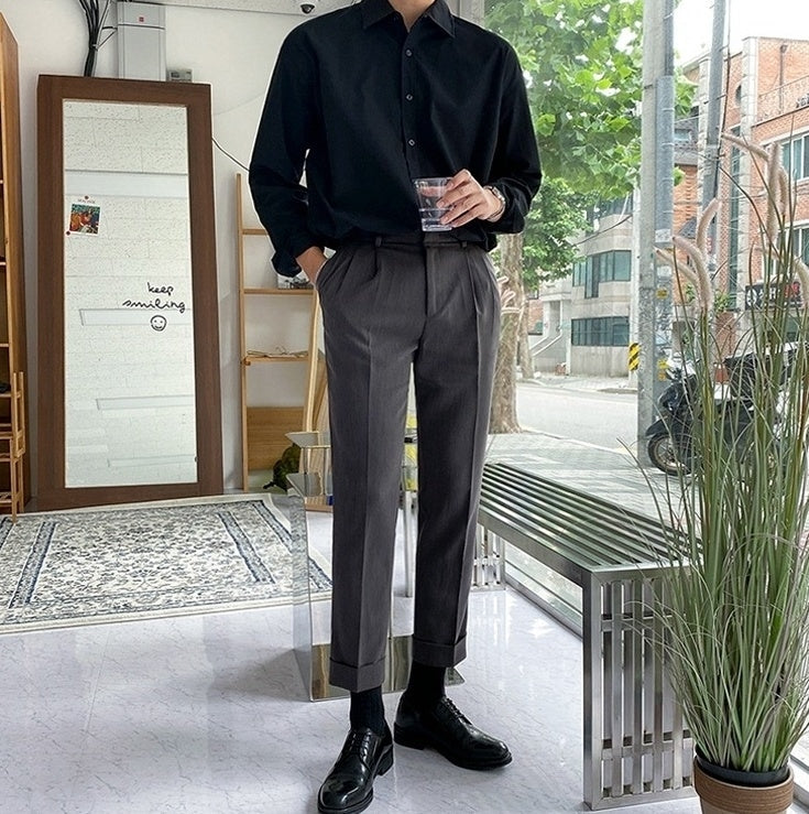 Spring Autumn Business Long Sleeve Shirt Trendy Casual