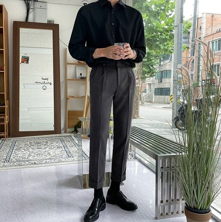 Spring Autumn Business Long Sleeve Shirt Trendy Casual