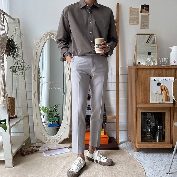 Spring Autumn Business Long Sleeve Shirt Trendy Casual