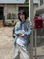 Stand Collar Denim Jacket