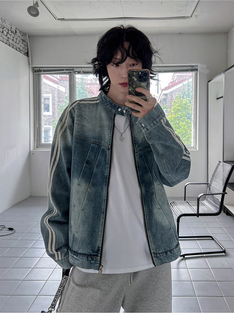 Stand Collar Denim Jacket