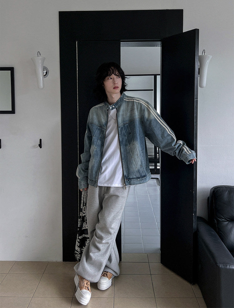 Stand Collar Denim Jacket