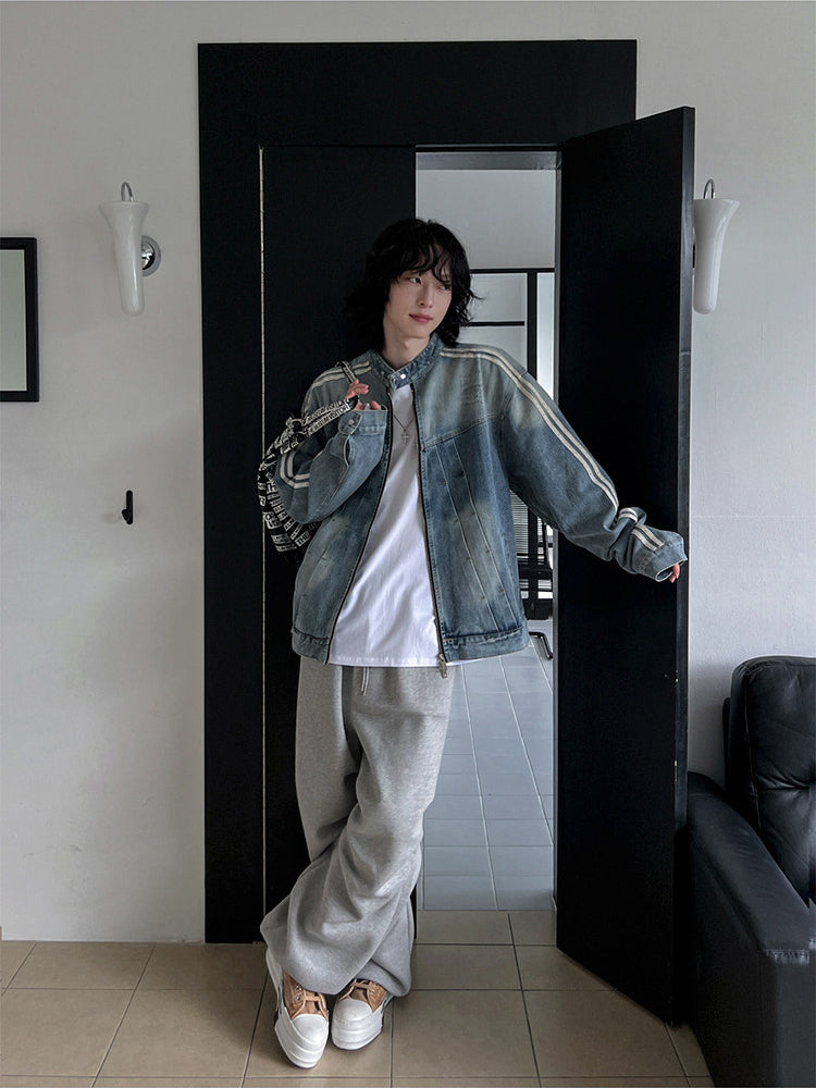Stand Collar Denim Jacket