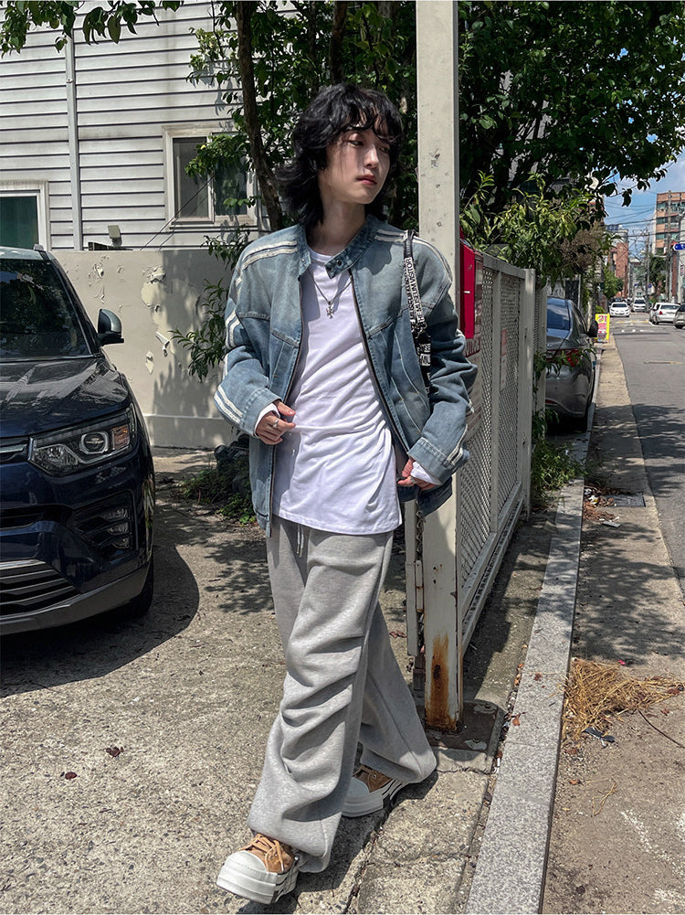 Stand Collar Denim Jacket