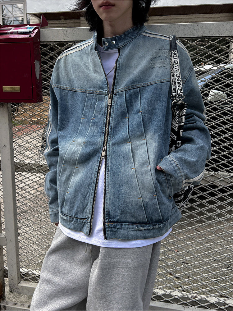 Stand Collar Denim Jacket
