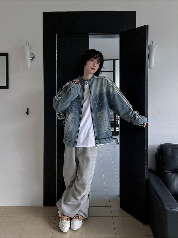 Stand Collar Denim Jacket