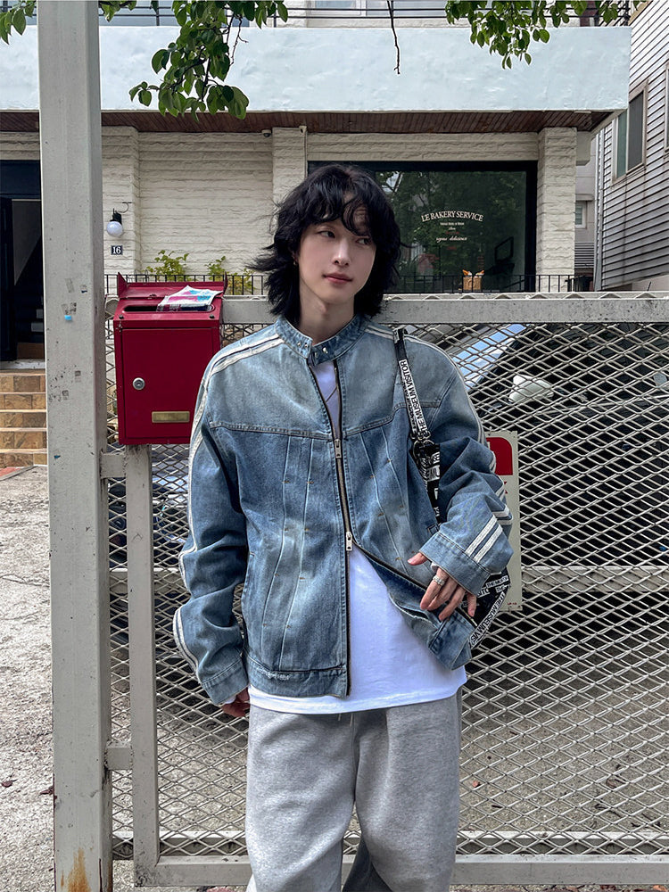 Stand Collar Denim Jacket