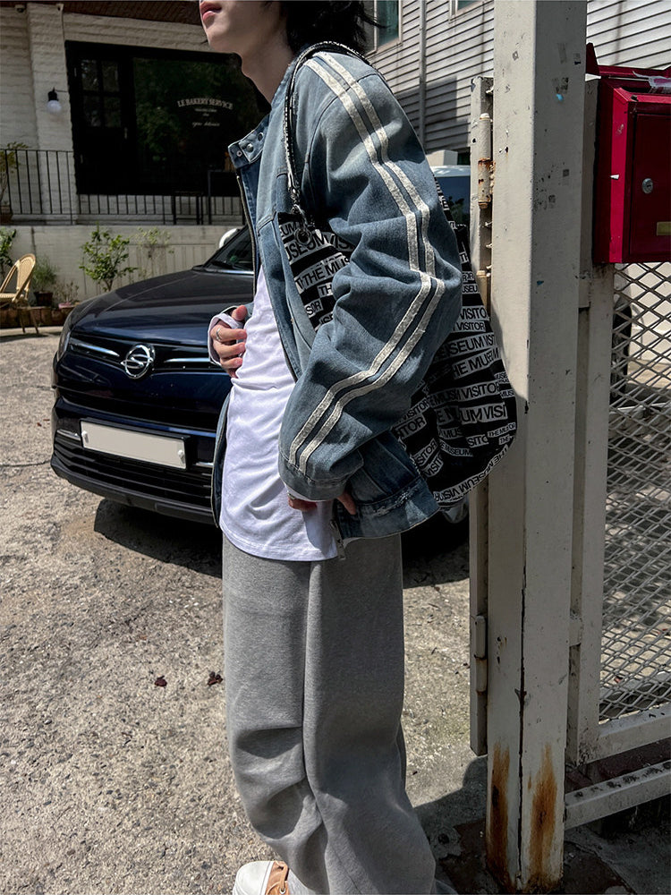 Stand Collar Denim Jacket