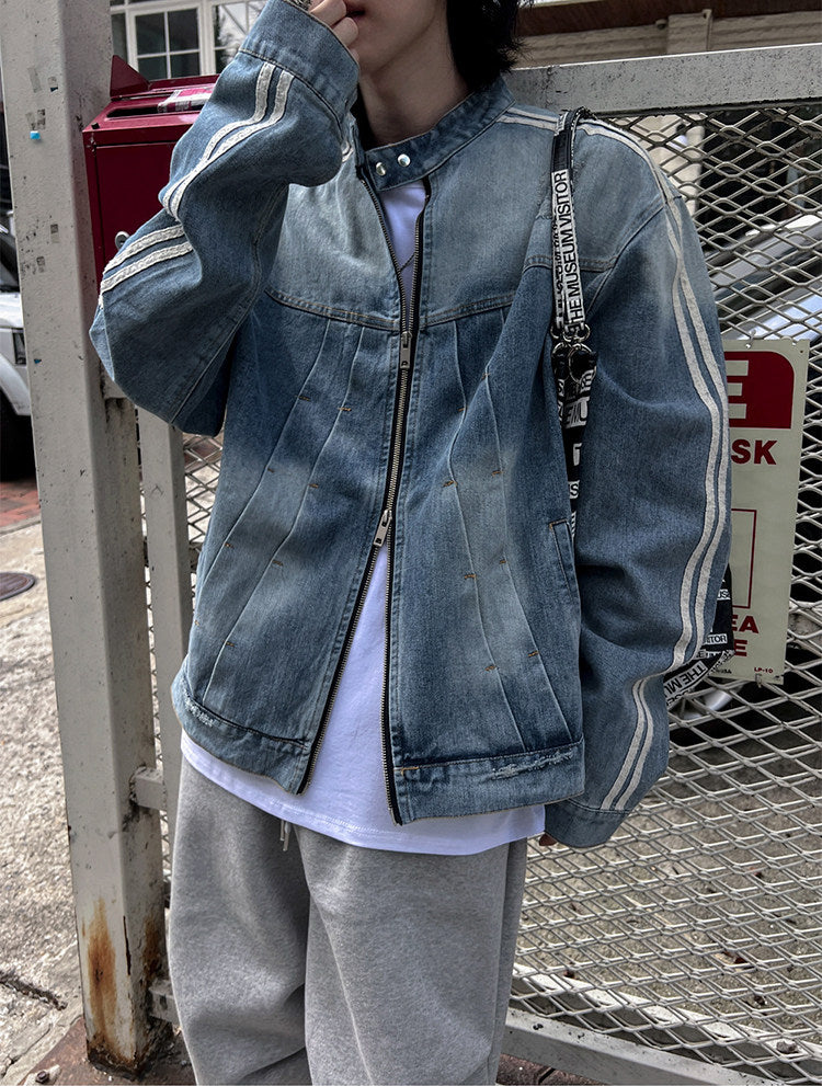 Stand Collar Denim Jacket