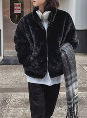 Stand Collar Winter Jacket Warm Loose Fit Commuter Style