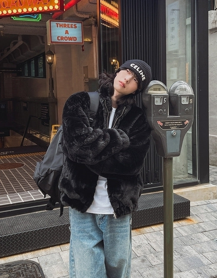 Stand Collar Winter Jacket Warm Loose Fit Commuter Style