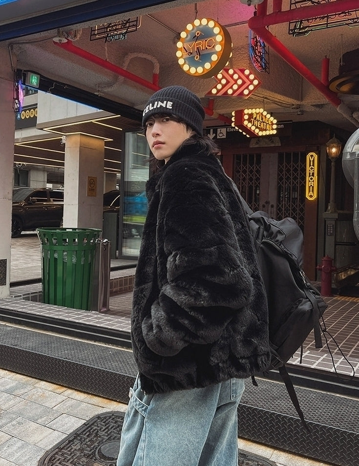 Stand Collar Winter Jacket Warm Loose Fit Commuter Style