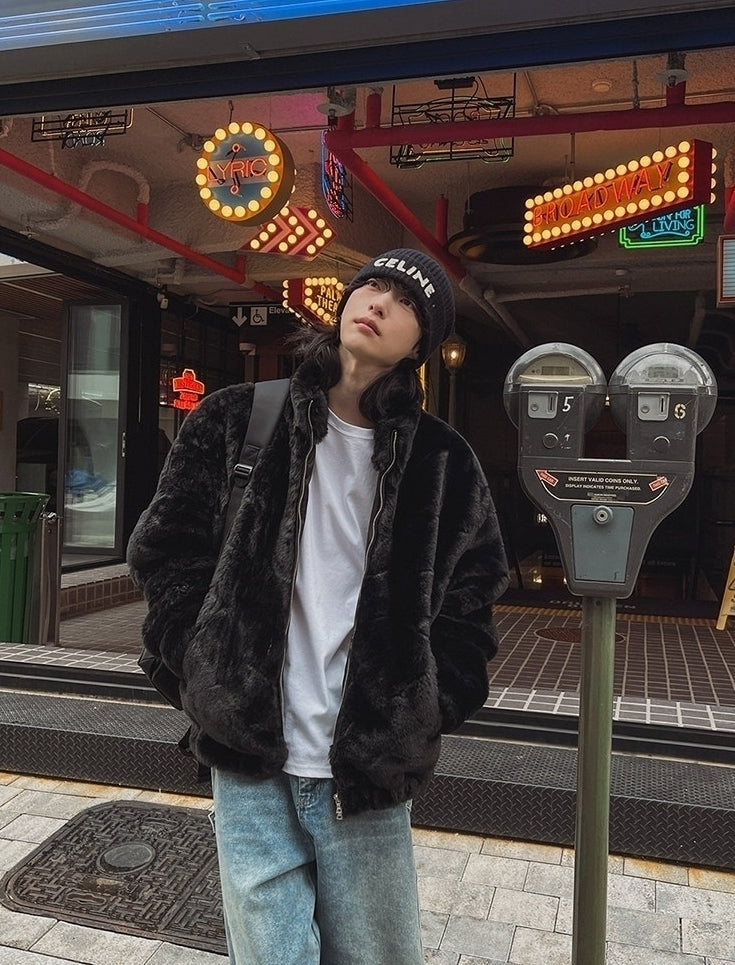 Stand Collar Winter Jacket Warm Loose Fit Commuter Style
