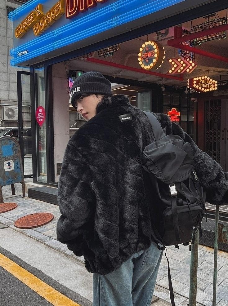 Stand Collar Winter Jacket Warm Loose Fit Commuter Style