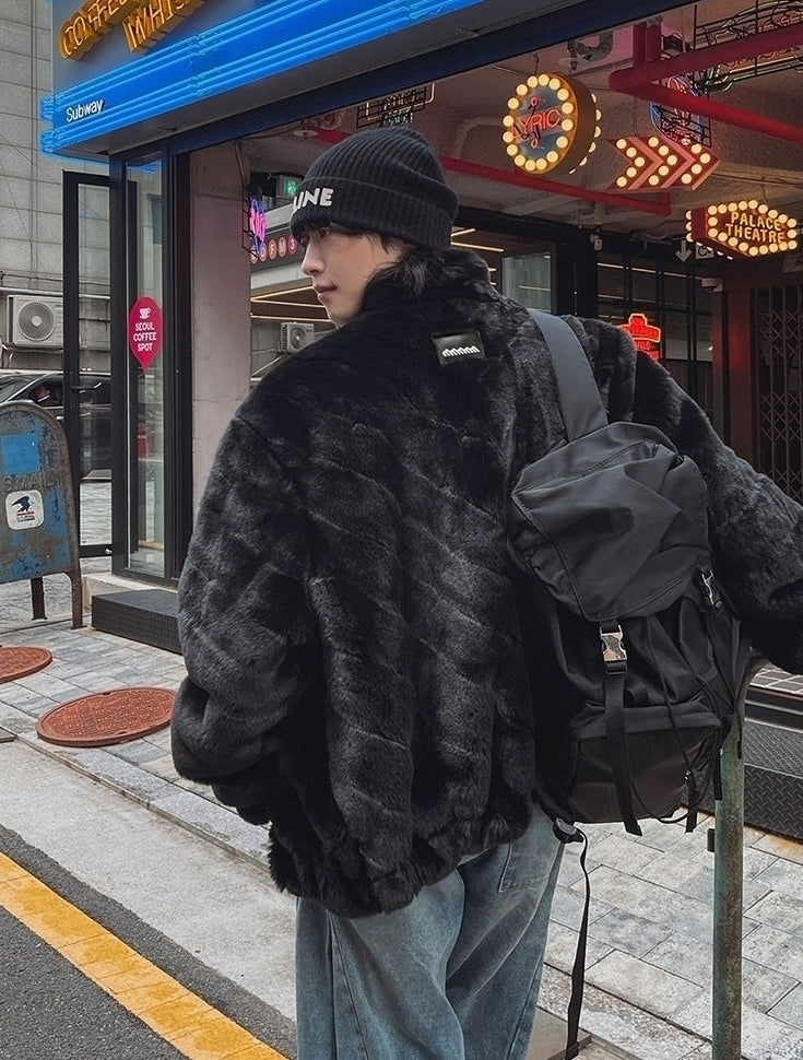 Stand Collar Winter Jacket Warm Loose Fit Commuter Style