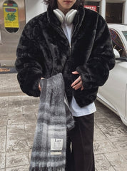 Stand Collar Winter Jacket Warm Loose Fit Commuter Style
