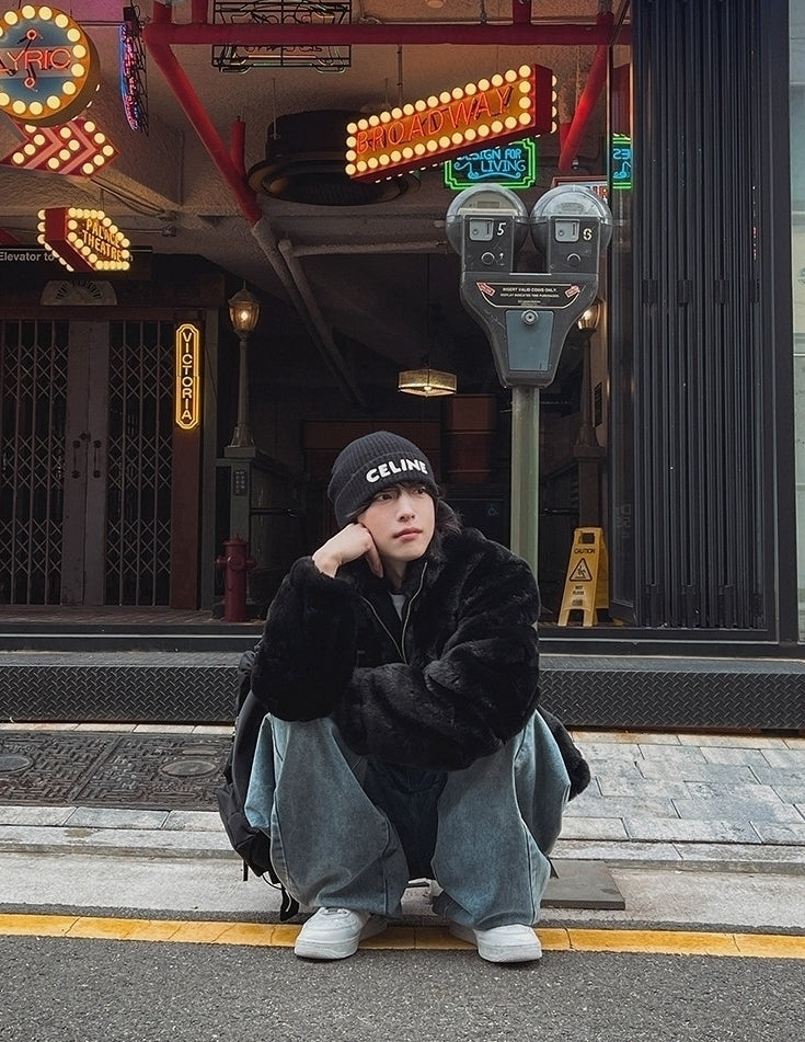 Stand Collar Winter Jacket Warm Loose Fit Commuter Style