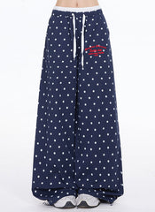 Star Print Wide Leg Pants