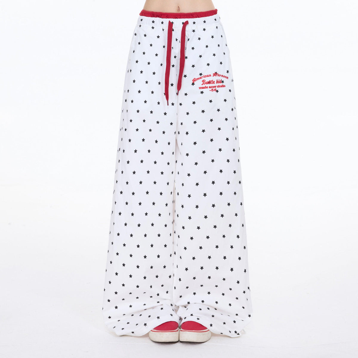 Star Print Wide Leg Pants