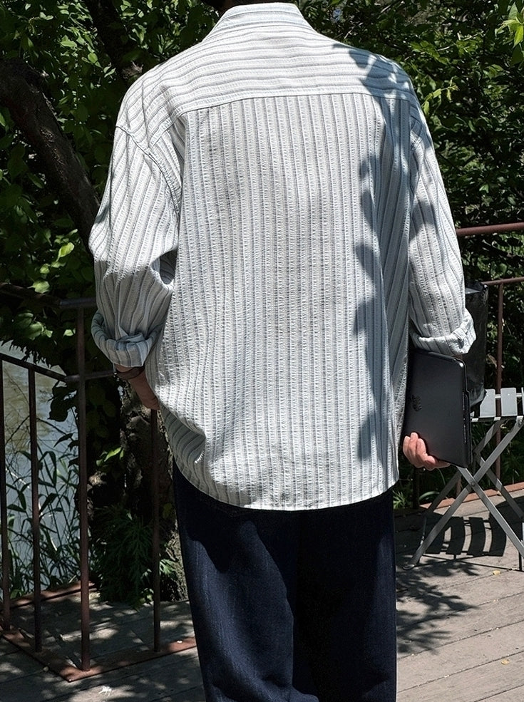 Striped Casual Long Sleeve Relaxed Fit Shirt