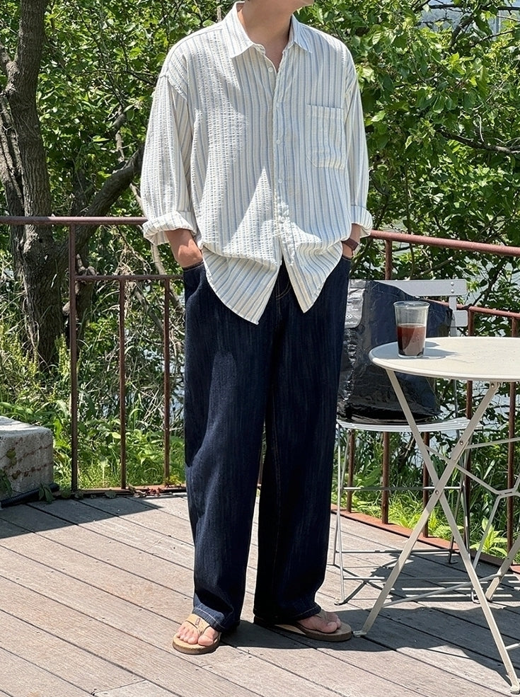 Striped Casual Long Sleeve Relaxed Fit Shirt
