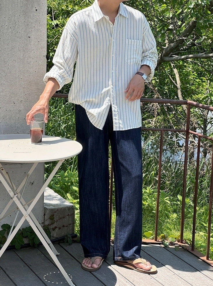 Striped Casual Long Sleeve Relaxed Fit Shirt