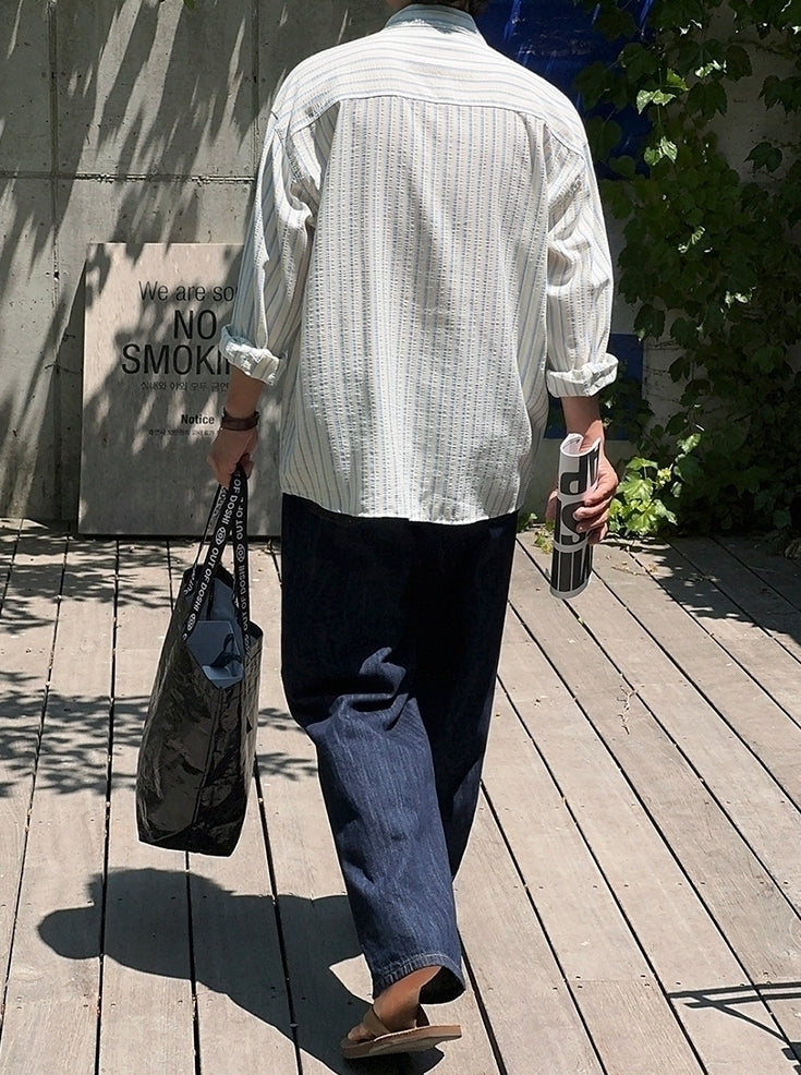 Striped Casual Long Sleeve Relaxed Fit Shirt