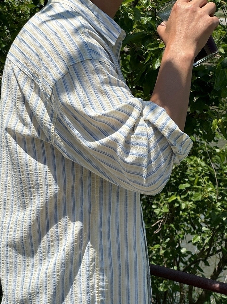 Striped Casual Long Sleeve Relaxed Fit Shirt