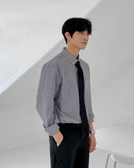 Striped Casual Long Sleeve Shirt Trendy Uniform Style