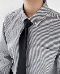 Striped Casual Long Sleeve Shirt Trendy Uniform Style