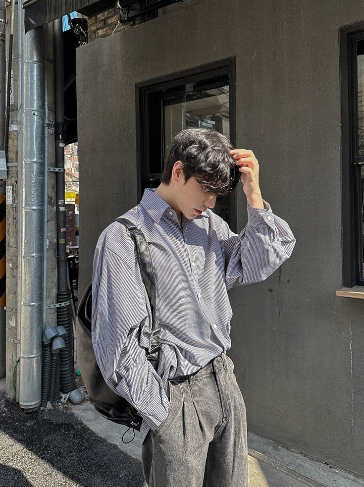 Striped Casual Long Sleeve Shirt