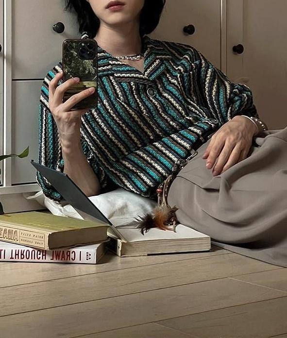 Striped Casual Short Sleeve Cuban Collar Shirt