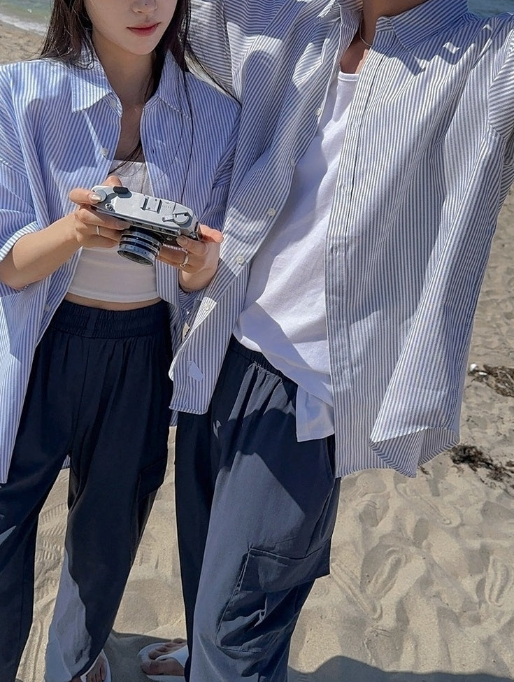 Striped Casual Short Sleeve Shirt