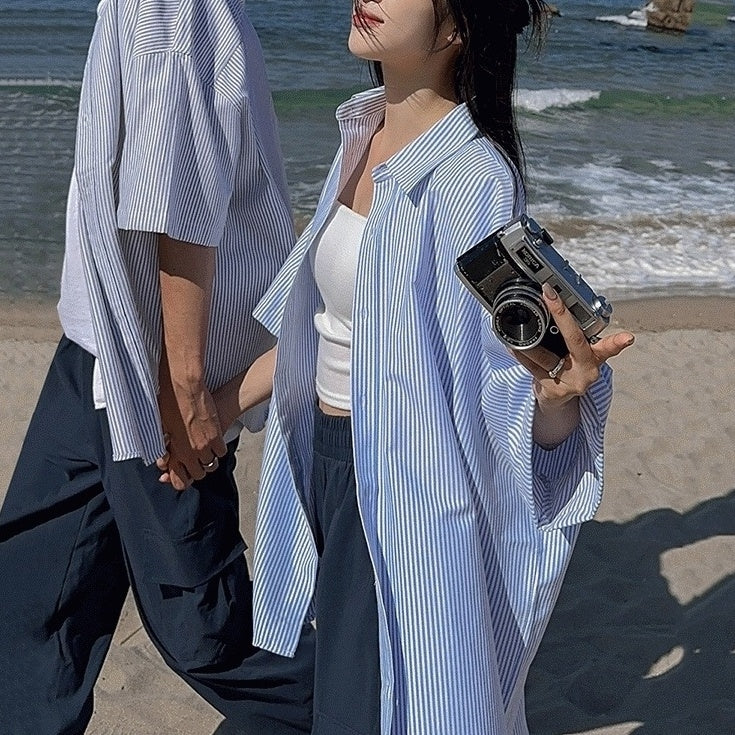 Striped Casual Short Sleeve Shirt