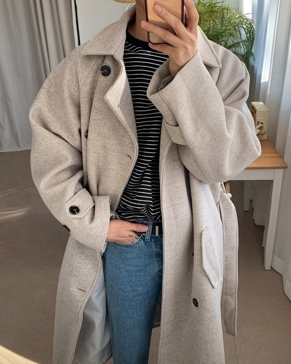 Striped Casual Sweatshirt Relaxed Fit Trendy Outerwear